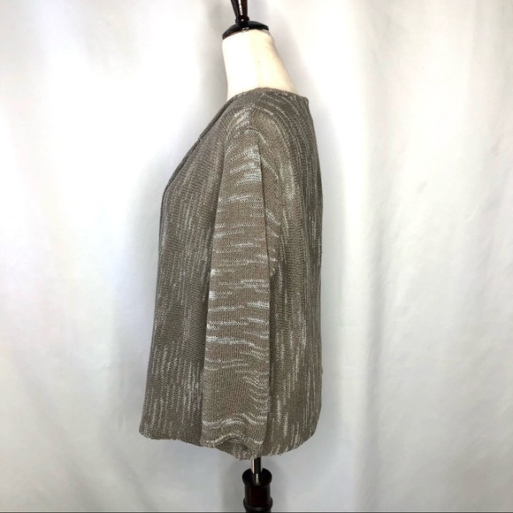 Pure Jill open front space dye sweater taupe Large - Picture 5 of 9